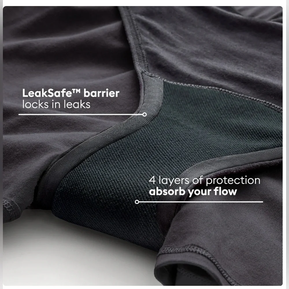 NIB NWT Thinx Leakproof Black Period Sleep Shorts Size Large - Picture 6 of 9